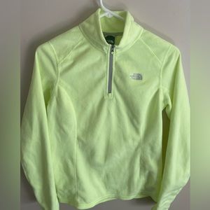 Women’s The North Face M Fleece Jacket Highlighter Neon Yellow Sz Medium Zip